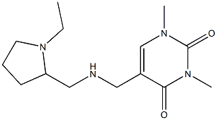 5-({[(1-ethylpyrrolidin-2-yl)methyl]amino}methyl)-1,3-dimethyl-1,2,3,4-tetrahydropyrimidine-2,4-dione 구조식 이미지