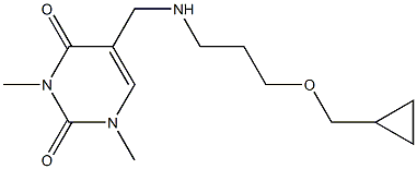 5-({[3-(cyclopropylmethoxy)propyl]amino}methyl)-1,3-dimethyl-1,2,3,4-tetrahydropyrimidine-2,4-dione Structure