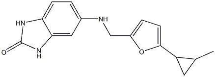 5-({[5-(2-methylcyclopropyl)furan-2-yl]methyl}amino)-2,3-dihydro-1H-1,3-benzodiazol-2-one 구조식 이미지