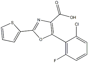 5-(2-chloro-6-fluorophenyl)-2-(thiophen-2-yl)-1,3-oxazole-4-carboxylic acid 구조식 이미지