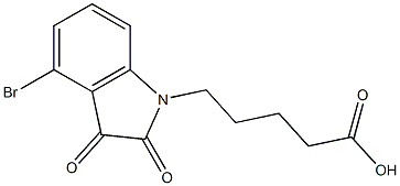 5-(4-bromo-2,3-dioxo-2,3-dihydro-1H-indol-1-yl)pentanoic acid 구조식 이미지