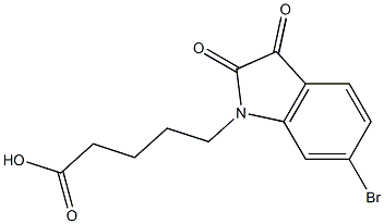 5-(6-bromo-2,3-dioxo-2,3-dihydro-1H-indol-1-yl)pentanoic acid 구조식 이미지