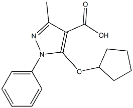 5-(cyclopentyloxy)-3-methyl-1-phenyl-1H-pyrazole-4-carboxylic acid 구조식 이미지