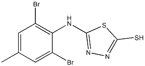 5-[(2,6-dibromo-4-methylphenyl)amino]-1,3,4-thiadiazole-2-thiol Structure