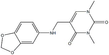 5-[(2H-1,3-benzodioxol-5-ylamino)methyl]-1,3-dimethyl-1,2,3,4-tetrahydropyrimidine-2,4-dione Structure