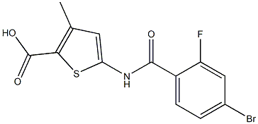 5-[(4-bromo-2-fluorobenzene)amido]-3-methylthiophene-2-carboxylic acid 구조식 이미지