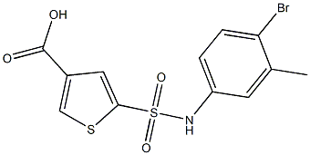 5-[(4-bromo-3-methylphenyl)sulfamoyl]thiophene-3-carboxylic acid Structure