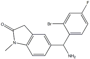 5-[amino(2-bromo-4-fluorophenyl)methyl]-1-methyl-2,3-dihydro-1H-indol-2-one Structure