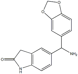 5-[amino(2H-1,3-benzodioxol-5-yl)methyl]-2,3-dihydro-1H-indol-2-one 구조식 이미지