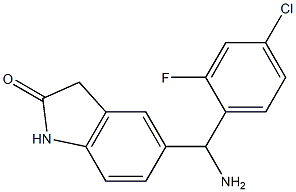 5-[amino(4-chloro-2-fluorophenyl)methyl]-2,3-dihydro-1H-indol-2-one 구조식 이미지