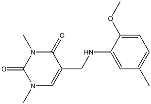 5-{[(2-methoxy-5-methylphenyl)amino]methyl}-1,3-dimethyl-1,2,3,4-tetrahydropyrimidine-2,4-dione 구조식 이미지