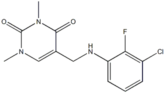 5-{[(3-chloro-2-fluorophenyl)amino]methyl}-1,3-dimethyl-1,2,3,4-tetrahydropyrimidine-2,4-dione Structure