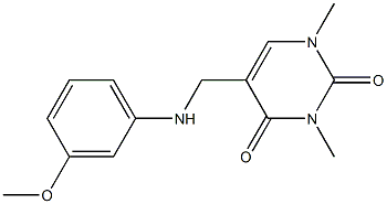 5-{[(3-methoxyphenyl)amino]methyl}-1,3-dimethyl-1,2,3,4-tetrahydropyrimidine-2,4-dione Structure