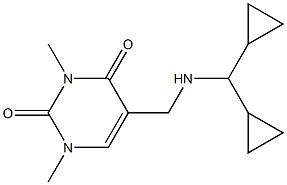 5-{[(dicyclopropylmethyl)amino]methyl}-1,3-dimethyl-1,2,3,4-tetrahydropyrimidine-2,4-dione Structure