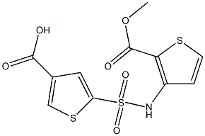 5-{[2-(methoxycarbonyl)thiophen-3-yl]sulfamoyl}thiophene-3-carboxylic acid 구조식 이미지