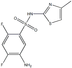 5-amino-2,4-difluoro-N-(4-methyl-1,3-thiazol-2-yl)benzene-1-sulfonamide 구조식 이미지
