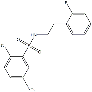5-amino-2-chloro-N-[2-(2-fluorophenyl)ethyl]benzene-1-sulfonamide 구조식 이미지