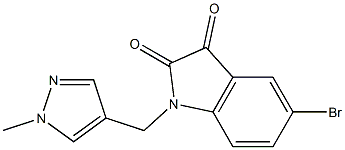 5-bromo-1-[(1-methyl-1H-pyrazol-4-yl)methyl]-2,3-dihydro-1H-indole-2,3-dione 구조식 이미지