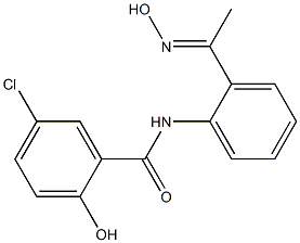 5-chloro-2-hydroxy-N-{2-[1-(hydroxyimino)ethyl]phenyl}benzamide 구조식 이미지
