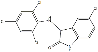5-chloro-3-[(2,4,6-trichlorophenyl)amino]-2,3-dihydro-1H-indol-2-one 구조식 이미지