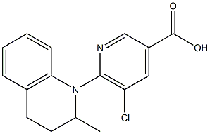 5-chloro-6-(2-methyl-1,2,3,4-tetrahydroquinolin-1-yl)pyridine-3-carboxylic acid 구조식 이미지