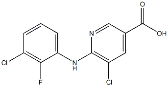 5-chloro-6-[(3-chloro-2-fluorophenyl)amino]pyridine-3-carboxylic acid Structure