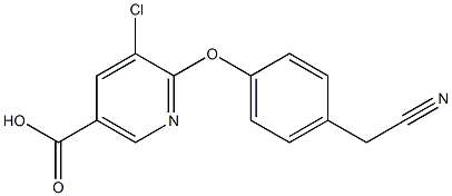 5-chloro-6-[4-(cyanomethyl)phenoxy]nicotinic acid Structure