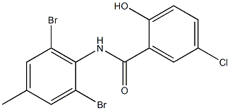 5-chloro-N-(2,6-dibromo-4-methylphenyl)-2-hydroxybenzamide 구조식 이미지