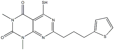 5-mercapto-1,3-dimethyl-7-(3-thien-2-ylpropyl)pyrimido[4,5-d]pyrimidine-2,4(1H,3H)-dione Structure