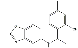 5-methyl-2-{1-[(2-methyl-1,3-benzoxazol-5-yl)amino]ethyl}phenol Structure