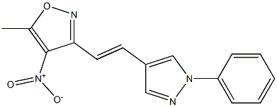 5-methyl-4-nitro-3-[(E)-2-(1-phenyl-1H-pyrazol-4-yl)vinyl]isoxazole Structure