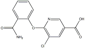 6-(2-carbamoylphenoxy)-5-chloropyridine-3-carboxylic acid Structure