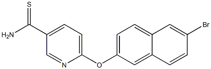 6-[(6-bromonaphthalen-2-yl)oxy]pyridine-3-carbothioamide Structure