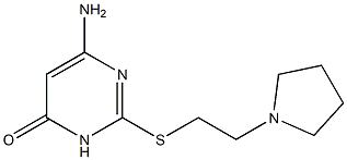 6-amino-2-{[2-(pyrrolidin-1-yl)ethyl]sulfanyl}-3,4-dihydropyrimidin-4-one 구조식 이미지