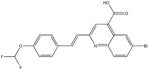 6-bromo-2-{(E)-2-[4-(difluoromethoxy)phenyl]vinyl}quinoline-4-carboxylic acid Structure