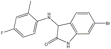 6-bromo-3-[(4-fluoro-2-methylphenyl)amino]-2,3-dihydro-1H-indol-2-one 구조식 이미지