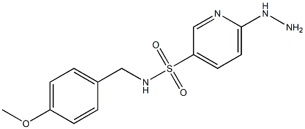 6-hydrazinyl-N-[(4-methoxyphenyl)methyl]pyridine-3-sulfonamide Structure