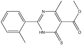 methyl 4-methyl-2-(2-methylphenyl)-6-thioxo-1,6-dihydropyrimidine-5-carboxylate 구조식 이미지
