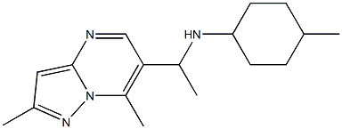 N-(1-{2,7-dimethylpyrazolo[1,5-a]pyrimidin-6-yl}ethyl)-4-methylcyclohexan-1-amine 구조식 이미지