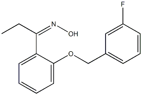 N-(1-{2-[(3-fluorophenyl)methoxy]phenyl}propylidene)hydroxylamine 구조식 이미지