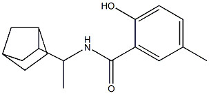 N-(1-{bicyclo[2.2.1]heptan-2-yl}ethyl)-2-hydroxy-5-methylbenzamide 구조식 이미지