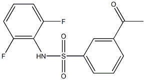 N-(2,6-difluorophenyl)-3-acetylbenzene-1-sulfonamide 구조식 이미지