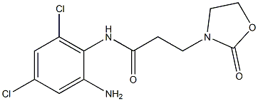 N-(2-amino-4,6-dichlorophenyl)-3-(2-oxo-1,3-oxazolidin-3-yl)propanamide 구조식 이미지