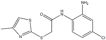 N-(2-amino-4-chlorophenyl)-2-[(4-methyl-1,3-thiazol-2-yl)sulfanyl]acetamide 구조식 이미지