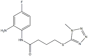 N-(2-amino-4-fluorophenyl)-4-[(1-methyl-1H-1,2,3,4-tetrazol-5-yl)sulfanyl]butanamide 구조식 이미지