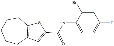 N-(2-bromo-4-fluorophenyl)-4H,5H,6H,7H,8H-cyclohepta[b]thiophene-2-carboxamide 구조식 이미지