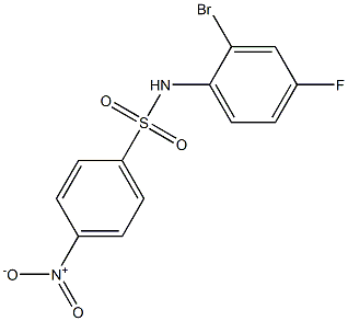 N-(2-bromo-4-fluorophenyl)-4-nitrobenzene-1-sulfonamide 구조식 이미지