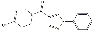N-(2-carbamothioylethyl)-N-methyl-1-phenyl-1H-pyrazole-4-carboxamide 구조식 이미지