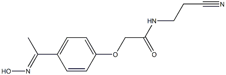 N-(2-cyanoethyl)-2-{4-[(1E)-N-hydroxyethanimidoyl]phenoxy}acetamide 구조식 이미지