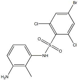 N-(3-amino-2-methylphenyl)-4-bromo-2,6-dichlorobenzene-1-sulfonamide Structure